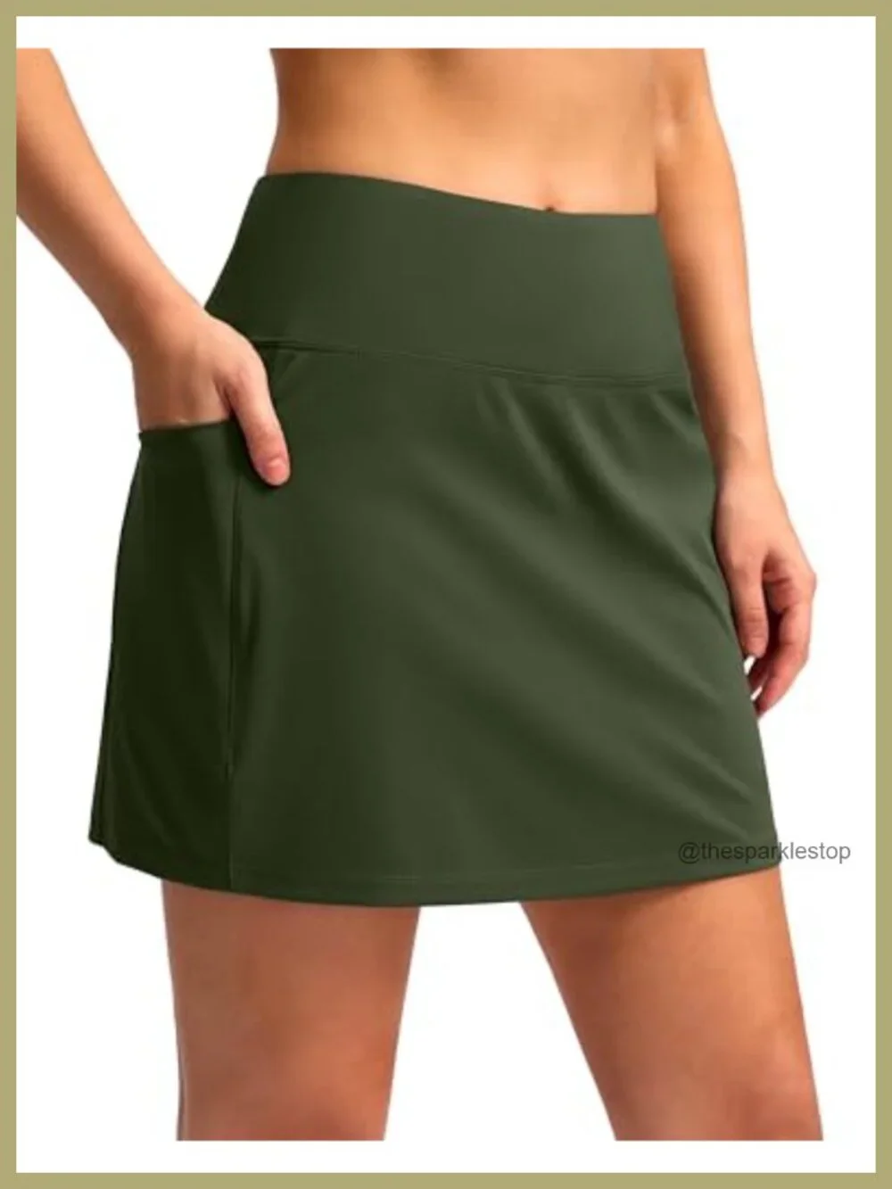 High Waisted Golf Skort with 4 Pockets, Built-in Mesh Shorts, Moisture-Wicking,